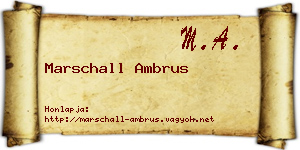 Marschall Ambrus névjegykártya